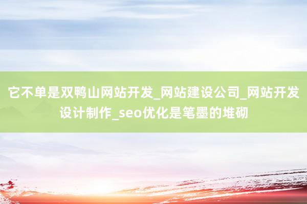 它不单是双鸭山网站开发_网站建设公司_网站开发设计制作_seo优化是笔墨的堆砌