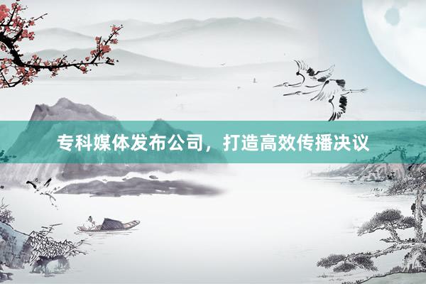 专科媒体发布公司,打造高效传播决议